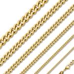 Gold Cuban Curb Link Stainless Steel Necklace